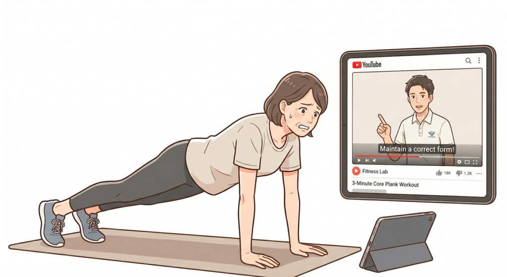 自分に合わない方法でトレーニングしている腰痛患者
