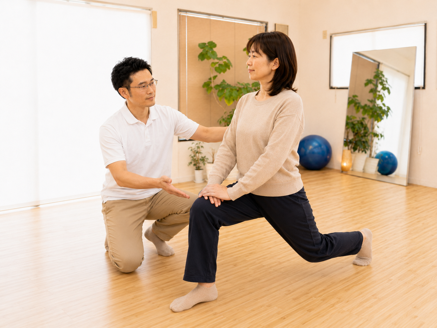 身体の動きやクセを確認している様子